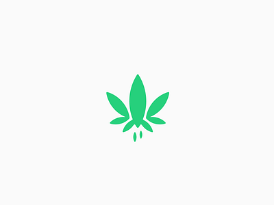 leaf launcher branding cannabis cannabis branding cbd design food identity illustration launcher leaf logo marijuana minimal rocket simple space spacex vector