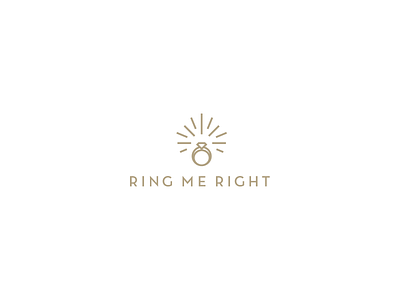 Ring Me Right - Logo branding design gold identity illustration jewelry logo love minimal ring simple wedding