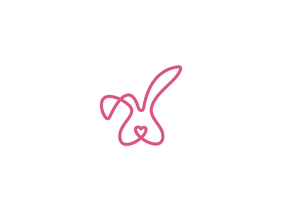 Bunny animal branding bunny ear ears head heart identity lineart logo love minimal monoline rabbit simple zec