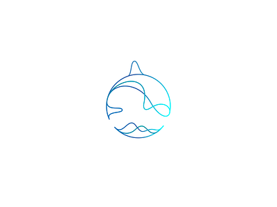 Orca branding designer fish gradient hire identity illustration killer lineart logo minimal ocean orca sea simple water wave whale