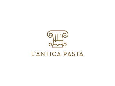 L'Antica Pasta ancient antic branding chef cook craft food head identity illustration italian logo minimal mustache pasta pillar pizza restaurant rome simple