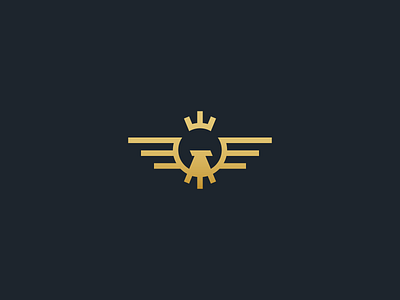 Eagle auto automotive bird branding car crown design eagle flight gold identity illustration king logo minimal motion queen race simple wings