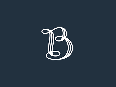 B b calligraphy custommade fine letter lettermark line logo luxury monograme