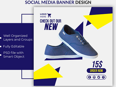 Social media banner design New arrival shoe