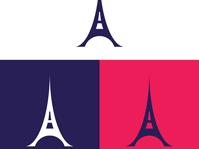 A + Eiffel Tower logo design