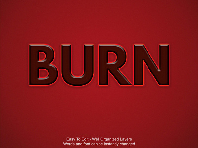 Burn text 3D effect 3d effect burning design designer graphic design logo text effect text effects vector