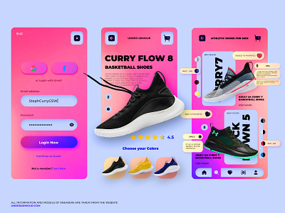 Sneakers Shop - UnderArmour - Concept app branding concept design design app icon minimal mobile shoe shoes shop shot sneakers sport ui ux