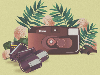 Nostalgia #3 90s 90s era artwork camera dslr films flowers illustration art illustration digital illustrations kodak memories photography reels retro slr tropical tropical colours vintage vintagelove