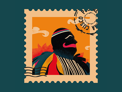 Ukuku Stamp culture digital art flat design flat illustration flatdesign peru peruvian postal stamp ukuku