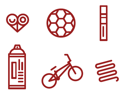 Things I love bike can doodle fat line icons illustration marker monolinear