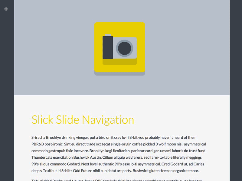Slick Slide Navigation Animation