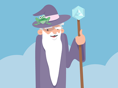 Mr Wizard beard character frog illustration treehouse vector weapon wizard