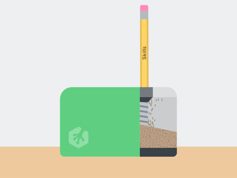 Keep Your Skills Sharp gif motion animation flat icon skills star wood treehouse sharp pencil