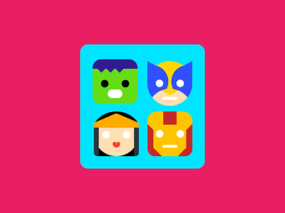 Patterns for Kids iOS app icon app bright hulk icon ios iron man minimal patterns super hero super woman wolverine