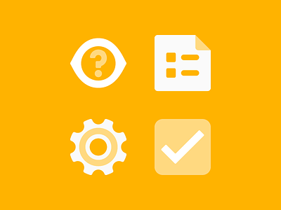 The Four P's to Problem Solving v2 article blog check eye gear icons logo mark medium monochromatic paper yellow