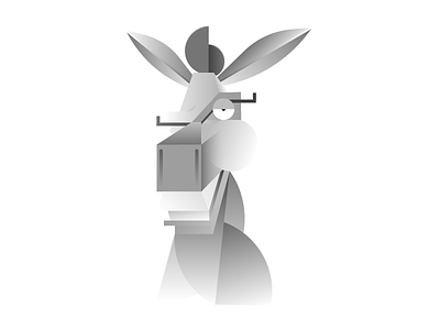 Doun-kah animal avatar character donkey greyscale illustration kids movie picasso shrek