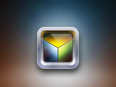 Cube iPad app icon app cube icon ios ipad metal reflections