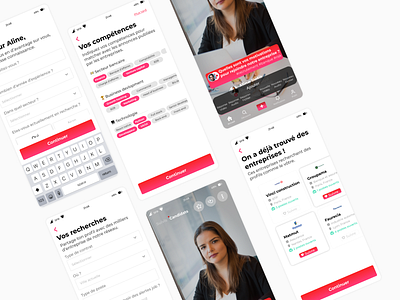 Job dating app (Tiktok features) app design desin human ressources product startup tiktok ui ux
