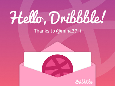 Hello Dribbble! debut dribbble envelope first shot hello illustration invitation thanks