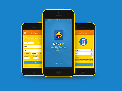 Nok Airlines Application application flat mobile ui user experience user interface ux wireframes