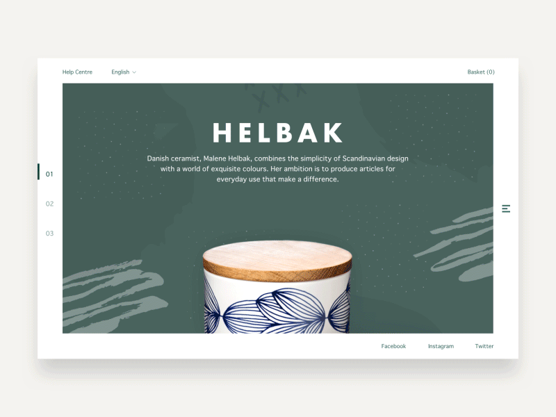 Helbak Landing page