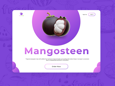 Mangosteen Fruit Landing Page Design fruit graphic design happy landingpage mago mango mango steen mangosteen moderndesign purple ui uidesign uiux