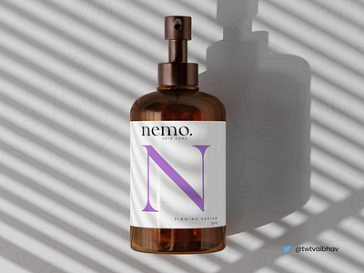 Bottle packaging for nemo skincare bottle branding cream graphic design logo lotion moisturiser packaging purple skincare ui