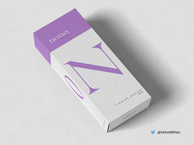 Box Packaging For Nemo skincare box branding cosmetics design graphic design minimal packaing purple skincare ui