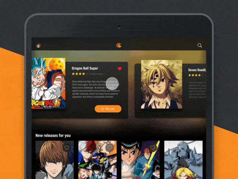 Crunchyroll App app motion principle sketch ui ux