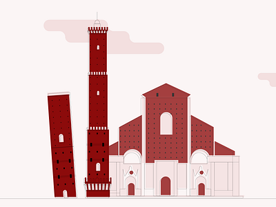 Bologna - Retro illustration bologna city illustration flat illustration italy retro story towers vector vibe vintage