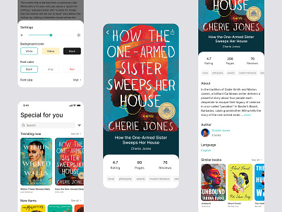 E-Book Reader App — design concept app design e book reader ui