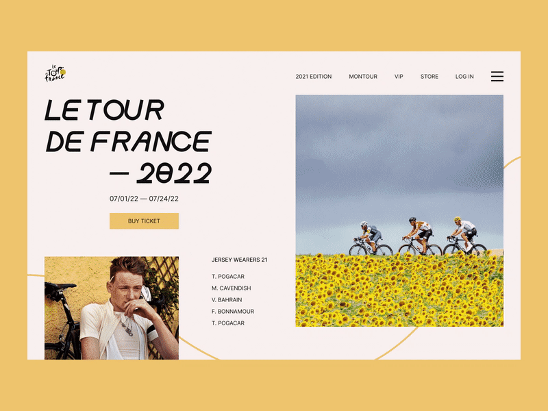 Le Tour de France — website concept design france race ui web website