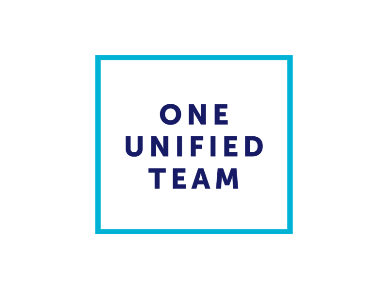 Unified Team 2d after effects animation blue design digital gif motion team text typography