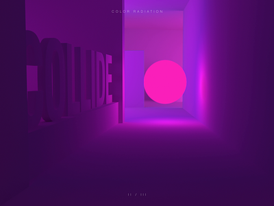Collide 3d after effects animation ball bounce c4d color design digital gif gradient illustration light motion motion graphics museum physics radiation react sphere