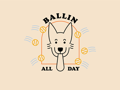 Ballin all day cooper black creative design design dog dog art dog illustration dog logo flat design for fun graphic design illustration illustrator line art minimal monoline vector vector art