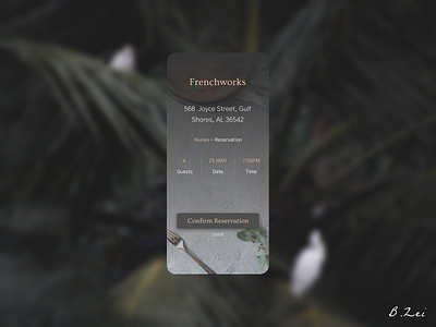 Daily UI Challenge - 54 - Reservation Confirmation