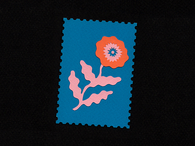 La flor design flower flowers illustration paper stamp stamps