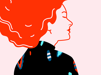 Red Lady girl illustration vector