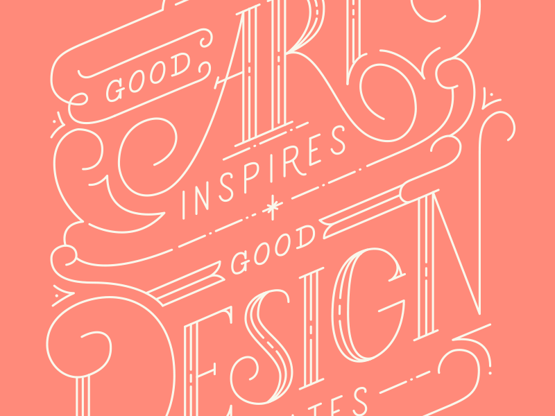 Good art inspires, good design motivates typography type notebook art design quotes lettering