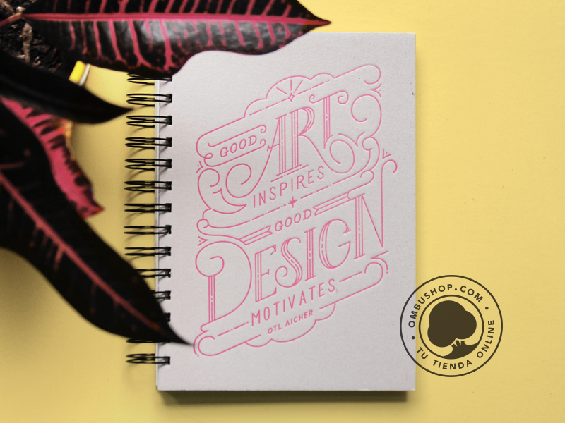 OmbuShop Notebook quotes design lettering letterpress notebook