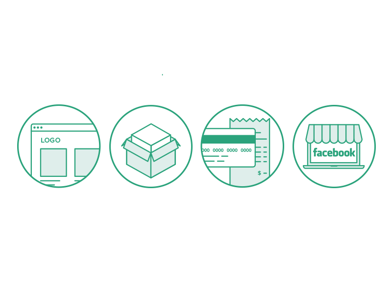 OmbuShop Icons ecommerce store facebook credit card box product logo icons