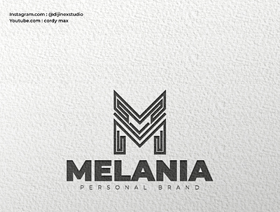 Melania Logo black branding design flat icon illustration logo logodesign melania minimal minimalist
