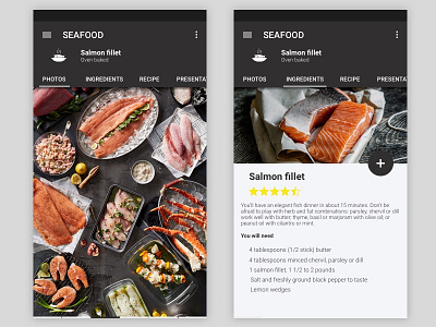 Seafood Android Native App android fish native app recipe restaurant salmon seafood