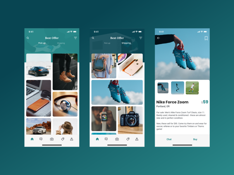 Best Offer - Local Marketplace App adobe xd app app design craignslist letgo local markeplace offerup ui ux