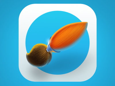 Brush Icon for iOS7 brush design details gradients icon illustration ios 7 iphone kovalev realistic texture wood