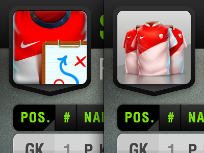 Game UI — Jerseys football game icon interface jerseys mobile nike soccer sport ui user
