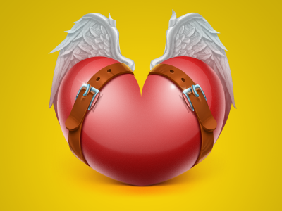 Heart of Angel angle gift heart icon love red social wings
