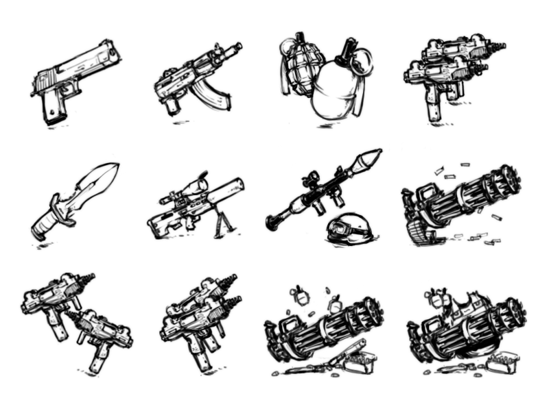 Weapon Sketches by Kovalev Slava on Dribbble