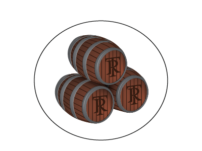 Oak Barrels for Beer Label Illustration