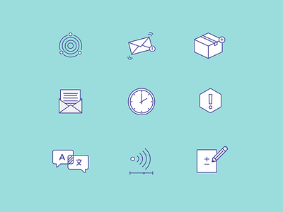 Scout Systems simple icons alert box bright distance edit email icons illustration language letter simple write